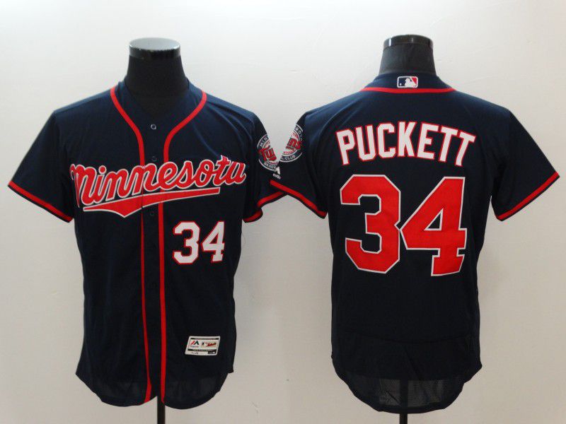 Men Minnesota Twins #34 Puckett Blue Elite MLB Jerseys->oakland athletics->MLB Jersey